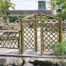 대나무 제주도대문 담벼락 전원주택 감성 담장펜스, 6. 암호화된 격자 120x80 단일 개구부