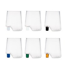 자페라노 감바 데 베로 컬렉션 1본입 컬러 고블렛 글라스 6종 홈카페 음료컵, 블루