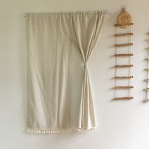 일본식 면과 린넨 펀치 없는 천 칸막이 커튼 한국식 블록 커튼 완성된 홈 도어 커튼 하프 커튼