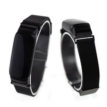 Fitbit Luxe 핏빗 럭스 마그네틱 메탈 스트랩 자석밴드 블랙, 단품, 단품