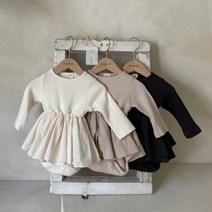(바배) 가을/ 골지 프릴 슈트 원피스 베이비슈트 키즈드레스 백일 돌 촬영룩 자매룩 2type