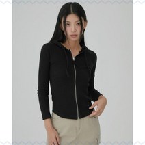 [국내정품상품] ACOVER 골지 스트링 후드집업 블랙 golgi string hoodzipup black