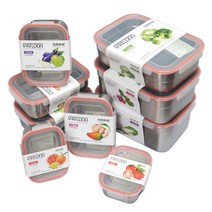 키친아트 스텐 밀폐용기 사각 반찬통 찬통 김치통 도시락통 용량선택, 7호 2160ml, 1개