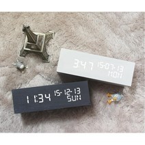 거실용 날짜요일표시 선물용 탁상시계 알람용 홈데코용 오브제용 화장대용 쉬운작동, 아이보리