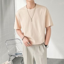 FANSYLI 남자 여름 반팔티 순면의 루즈핏 빅사이즈 이너웨어 반팔 티셔츠 W2T2802