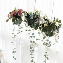 볼 쉐비로즈 가렌더 가랜드 조화 꽃 가렌더 _ 58937EA, 핑크
