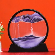 712 인치 모래 풍경 움직이는 모래 예술 그림 움직이는 모래 시계 모래 시간 흐르는 모래 그림 액체 장식품 홈 장식, 12인치, 자주색