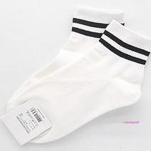 MMS_여자중학생고등학생 단목양말 두줄흰색 매일여성5켤레 세트 여중생 삭스 면양말 여학생 봄양말 발목편한_mms
