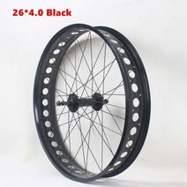 팻바이크 휠포크 자전거 액세서리 MTB 서스펜션 공기 펫바이크 악세사리 종류 라이트 26X4.0 스노우 바퀴 세트 초폭 20인치 앞뒤 알루미늄 테두리 디스크 브레이크 회전 플라이에, 26x4.0 블랙, 뒷바퀴