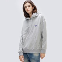 티아즈 리틀로고 오버핏 후드티 (그레이) 남여공용 빅사이즈 티셔츠