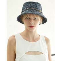 22SS [DAKS HAT][SAINT BARNET DENIM] 여성 데님 세인트바넷 DD패턴 브라운 가죽배색 버킷햇 DBHE2E713N2