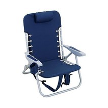 Rio Brands RIO BEACH 4포지션 레이스업 백팩 접이식 비치 의자, Navy, Tropical
