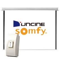 YUNCINE SCREEN (SOMFY) 저소음 전동 매립 스크린 80인치 100인치 120인치 전자동 매입 빔스크린 프로젝터 빔프로젝터 빔프로젝트 설치 자동 솜피 매립형 매입식, 04. 솜피매립100인치 (무선)