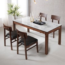 라로퍼니처 러브 1700 세라믹 6인용 원목 식탁 세트 (식탁+의자4), 식탁+의자4