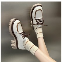 나루니 여성로퍼 에나멜 유광 두꺼운굽 빈티지 브리티쉬 투톤 유광 가을 겨울 5cm 5cm굽