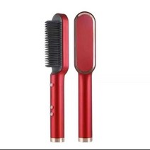 브러쉬고데기 단발 뿌리 빗 뽕 롤 휴대용 나이아가라 고데기 아이롱 전문 열 방지 헤어 스트레이트너 브러시 세라믹 헤어 컬러 가열 전기 스마트 브러시 헤어 스트레이트너, 빨간색, 유럽 ​​연합