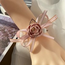 브라이덜샤워 꽃팔찌 결혼식 들러리 손꽃 웨딩 꽃팔찌 웨딩 악세사리 결혼준비체크리스트, 핑크색