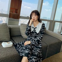 큰 사이즈 여성 의류 새로운 프린트 드레스 과 뚱뚱한 사람들의 옷 뚱뚱한 자매 검은 치마 k1196