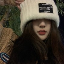큰 얼굴 작은 와펜 비니 여성 목이 졸리지 않는 추동 쿨 캡 남성 머리 둘레 기모 굵은 비니
