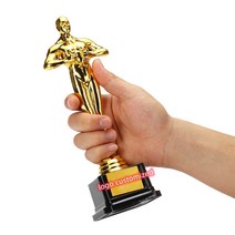 로고 커스톤 오스카 트로피 어워드 골드 도금 복제 팀 스포츠 경쟁 공예 기념품 플라스틱 파티 축하 선물, 06 24cm