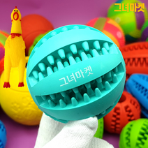 그녀마켓 강아지 공 덴탈볼 간식공 스낵볼 노즈워크 치석제거 노즈워킹 장난감, 그녀마켓 덴탈 스낵볼-L