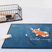 끌래망스 웰시코기 발매트 네이비