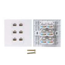 86 유형 컴퓨터 소켓 패널 CAT5E 네트워크 모듈 RJ45 케이블 인터페이스 콘센트 1to 6 포트, 02 2 Port
