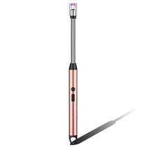 실외용난로 신제품 USB 충전식 방풍 플라즈마 점화 롱 가스 스토브 야외 특이한 라이터 주방용, [05] Rose Gold
