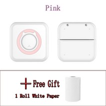 58mm 미니 포켓 휴대용 블루투스 무선 인스턴트 포토 프린터 iOS 안드로이드 시스템 지원 스마트폰 인쇄, 01 Pink