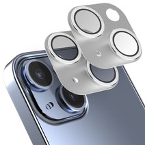 모란카노 풀커버 메탈 강화유리 카메라 렌즈 액정보호필름 실버 2p 세트, 1세트