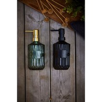 폴리에라드 450ml 글라스 다이아몬드 핸드워시 통 용기 호텔 욕실 디스펜서, 럭셔리블랙