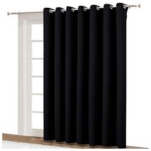 NICETOWN Black Out Blinds for Sliding Doors - Extra Wide Heat Blocking Patio Glass Door Drape Room, 1
