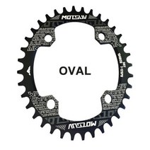 좁은 와이드 체인 링 104BCD 타원형원형 MTB 산악 자전거 크라운 크랭크 세트 32T 34T 36T 38T 체인휠 톱니 플레이트 부품 mtb 부품, CHINA, Black OVAL
