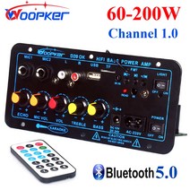 Woopker 블루투스 앰프 보드 서브우퍼 홈 USB FM TF 60-200W, 1.EU Plug