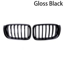 자동차 그릴BMW 자동차 앞 범퍼 그릴 키드니 레이싱 광택 블랙 라인 슬랫 액세서리 비엠더블유 X3 F25 20, 01 Gloss Black