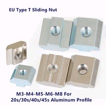 M3 탄소강 슬롯 너트 T 블록 사각형 T-트랙 슬라이딩 해머 EU 2020 알루미늄 프로파일, 10 20-M6  100pcs