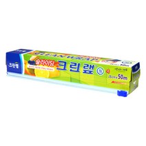크린랩 슬라이딩 랩 25cm x 50m 비닐 랲 커팅기 샌드위치 키친 주방 음식 랩핑 위생, 1개