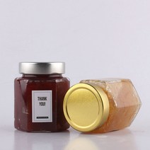 유리병 70파이 프리미엄 육각 380ml 42개 (약 가로x세로 8.8cm x 높이 10.4cm 마개 7cm), 은색캡