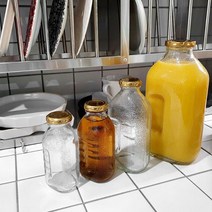 레써니 레트로 델몬트쥬스병 보리차 냉장고 추억 옛날 감성 국민 물병 4SIZE, 180ml