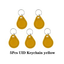 카드키복사 RFID 액세스 제어 배지 NFC 스마트 칩 0 블록 재기록 가능 키 Fob 1356MHZ 1K 태그 피스, 05 5PCS-UIDK-Yellow