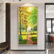 대형보석십자수 재료 숲 길 풍경 인테리어 큐빅 그림 만드릭 취미 선물 diy, 90x170cm 전체 원형 큐빅