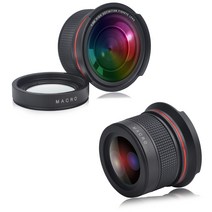 캠코더렌즈 카메라렌즈 소니 알파 카메라 용 Nikon D3400 55MM 0.35X 전문 어안 렌즈 와이드 앵글 매크로, 01 Nikon
