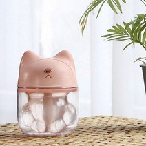 가습기 무드등 저소음 기능 자동전원 차단 고양이 미니가습기, 화이트