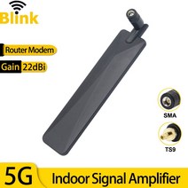 22dBi 5G 와이파이 풀 밴드 옴니 안테나 실내 라우터 모뎀 전화 네트워크 증폭기 4G 3G 2G GSM 모바일 신호 부스터 TS9 SMA Male, 02 TS9 Connector
