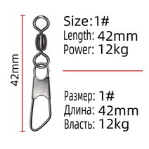 크레인후크 낚시 커넥터 핀 후크 연동 스냅 롤링 회전 크레인 액세서리 태클, 03 Size 1_01 10pcs