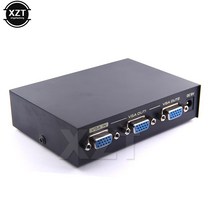 VGA케이블 모니터연결케이블 디스플레이포트 2 포트 VGA 스위처 분배기 가지 방법 PC 모니터 악세사리 용 비디오 스위치 어댑터 변환기 상자 EU/US 플매트 카펫 러그, [02] US, 02 US