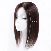 하이유니 인모 정가르마 스타일 정수리 탑커버 부분 붙임 머리 헤어 피스 가발, 30cm, 네츄럴블랙