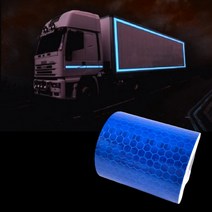 축광 테이프 트럭 리플렉터 야간 반사 자동차 안전 반사판 차량용 야광 스티커 벌집 차량 형광 재귀 필름 화물차 발광 시트지 반사지 방조 고휘도 빛반사 5cm 블루, 1개