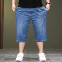 남성 빅사이즈 청반바지 얇은 캐주얼 반바지