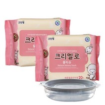 크린랲 크리멜로 내츄럴 프리미엄 물티슈 휴대용 (20매) 일회용품, 2개+가쯔